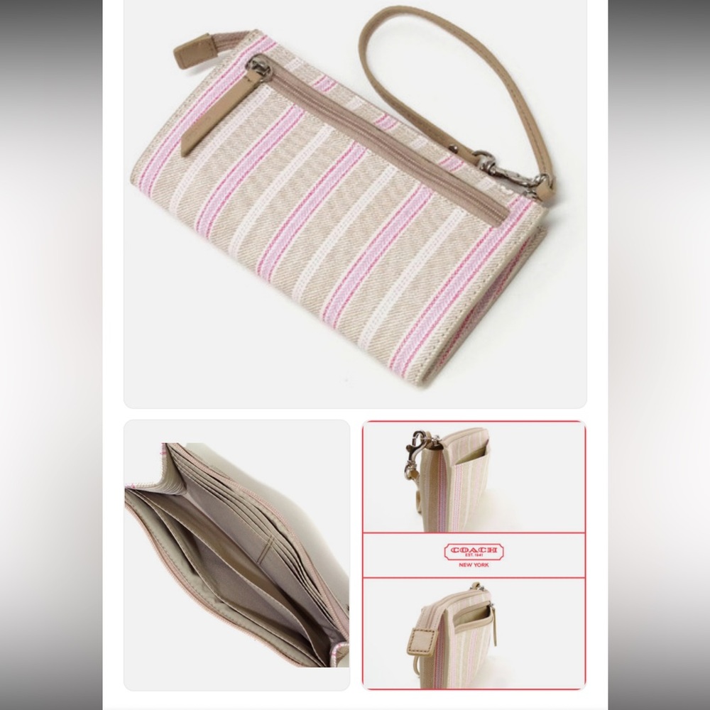 Coach legacy striped Wallet Wristlet